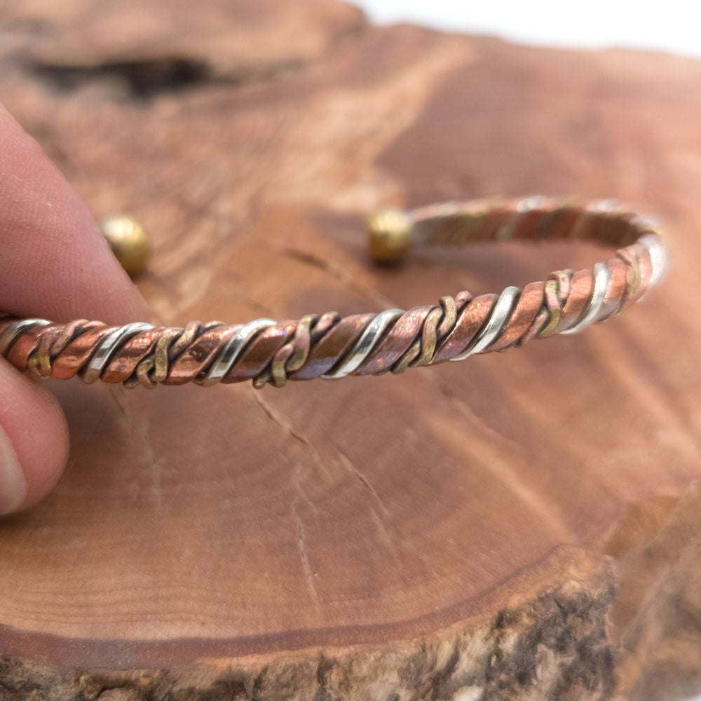 Pulsera Brazalete Unisex de Cobre y latón Curativo Preventivo Artritis Modelo 47