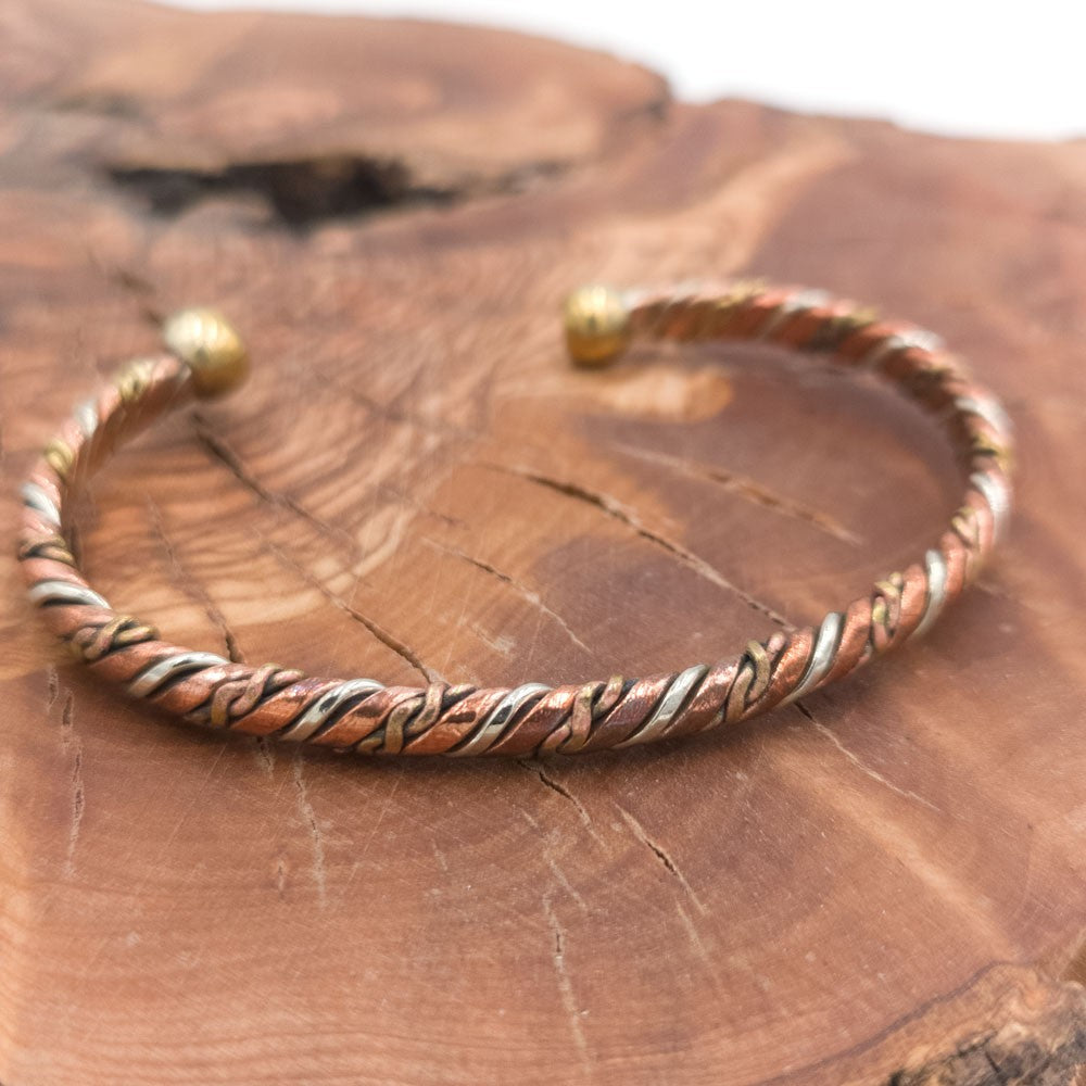 Pulsera Brazalete Unisex de Cobre y latón Curativo Preventivo Artritis Modelo 47