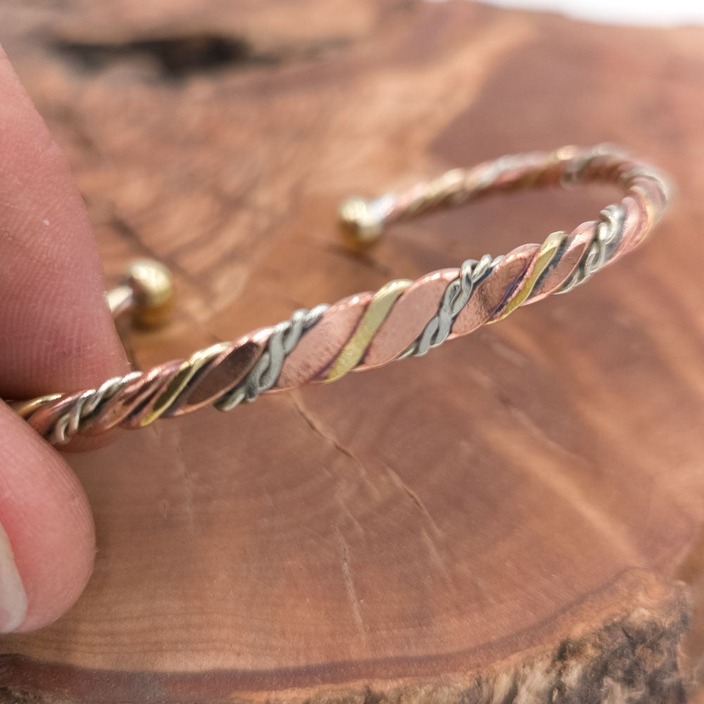 Pulsera Brazalete Unisex de Cobre y latón Curativo Preventivo Artritis Modelo 52