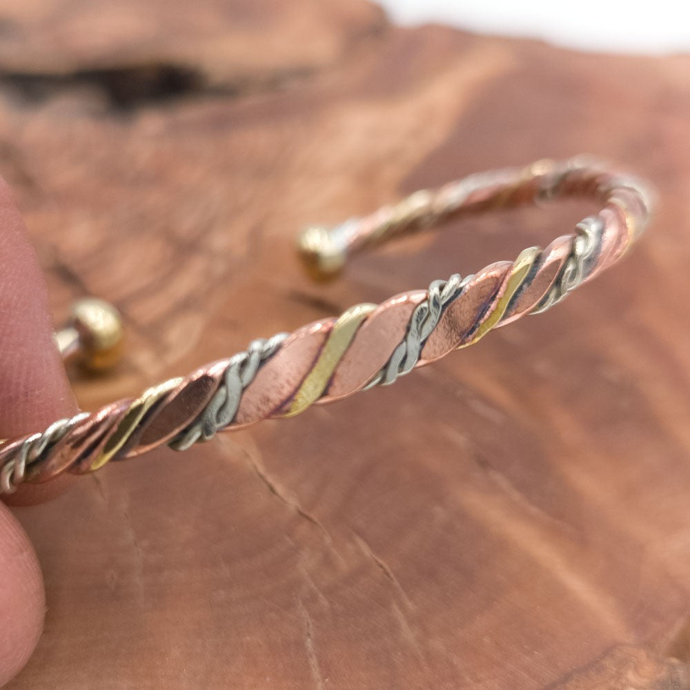 Pulsera Brazalete Unisex de Cobre y latón Curativo Preventivo Artritis Modelo 52