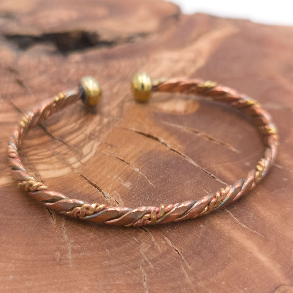 Pulsera Brazalete Unisex de Cobre y latón Curativo Preventivo Artritis Modelo 56