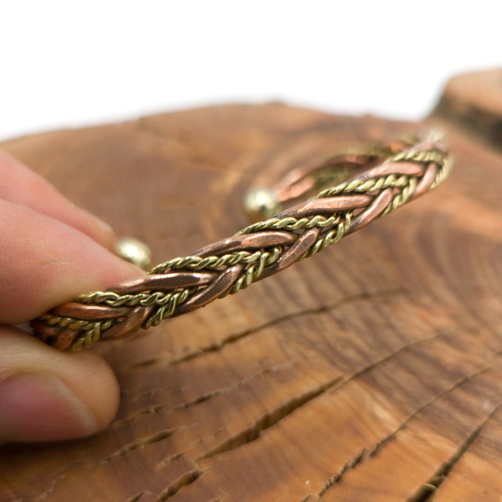Pulsera Brazalete Unisex de Cobre y latón Curativo Preventivo Artritis Modelo 57