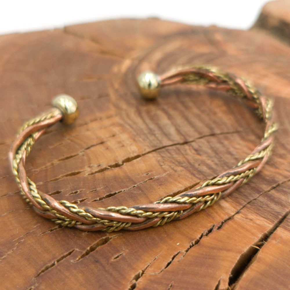 Pulsera Brazalete Unisex de Cobre y latón Curativo Preventivo Artritis Modelo 57