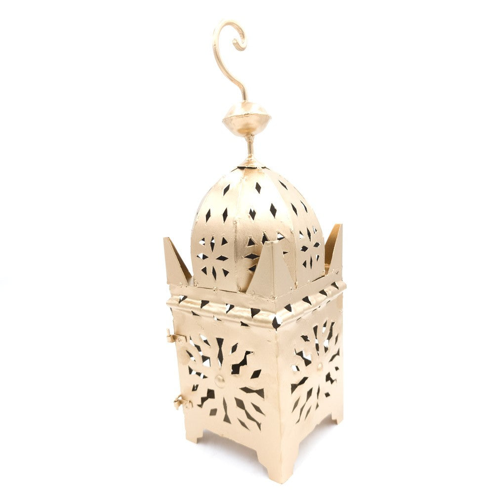 Lampara Dorada de Pie Árabe Artesanía Marroquí Exterior o interior Decoración Andalusi Modelo Hadid Dhahbi