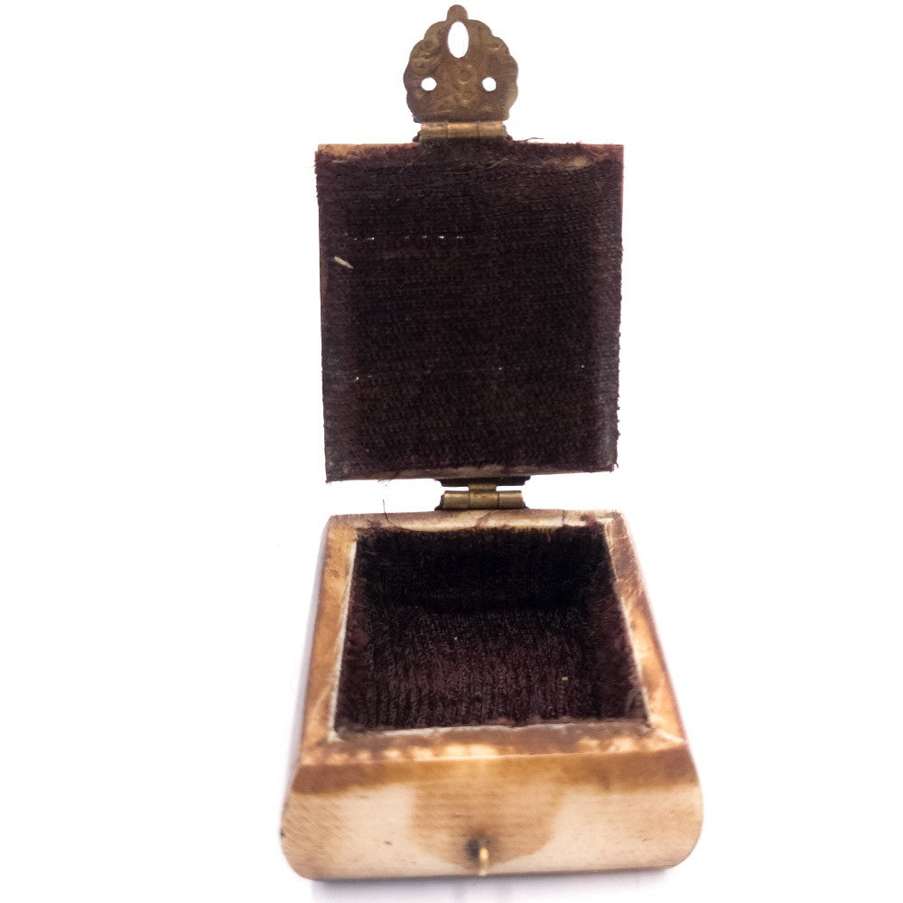 Cajita Pastillero de Hueso Artesanía India con terciopelo Modelo Adhamu 2