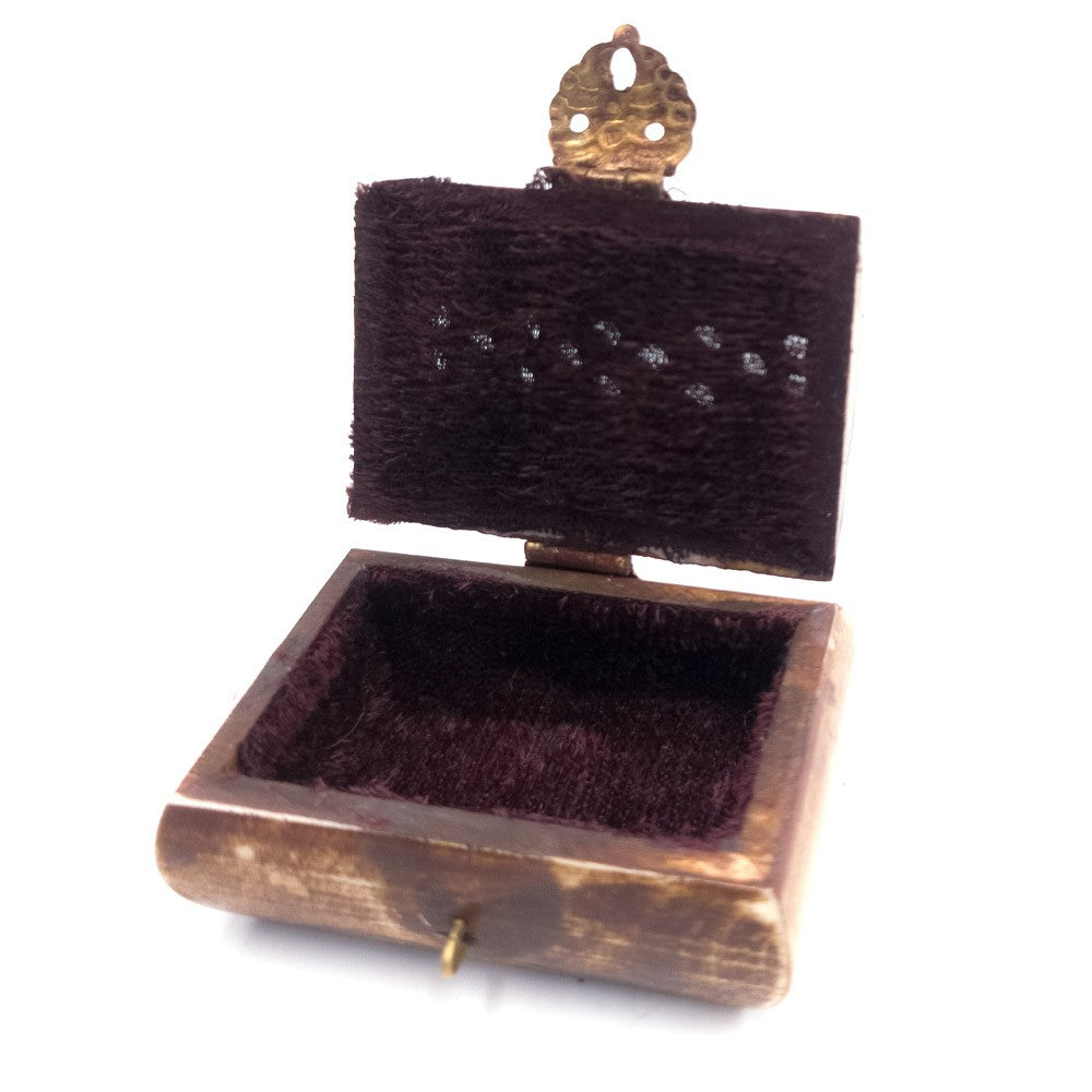 Cajita Pastillero de Hueso Artesanía India con terciopelo Modelo Adhamu 3