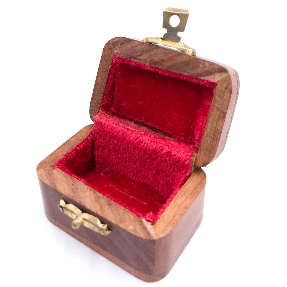 Cajita Pastillero Madera Artesanía India con terciopelo Modelo Khashabun 2