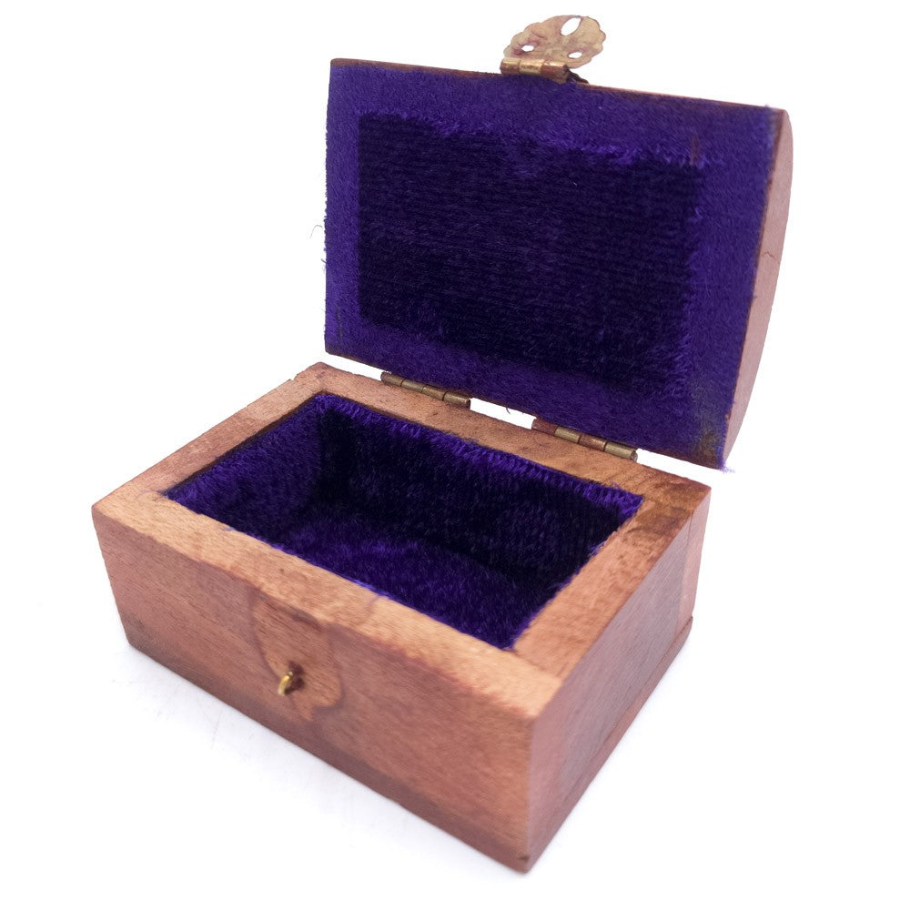 Cajita Pastillero Madera Artesanía India con terciopelo Modelo Khashabun 3