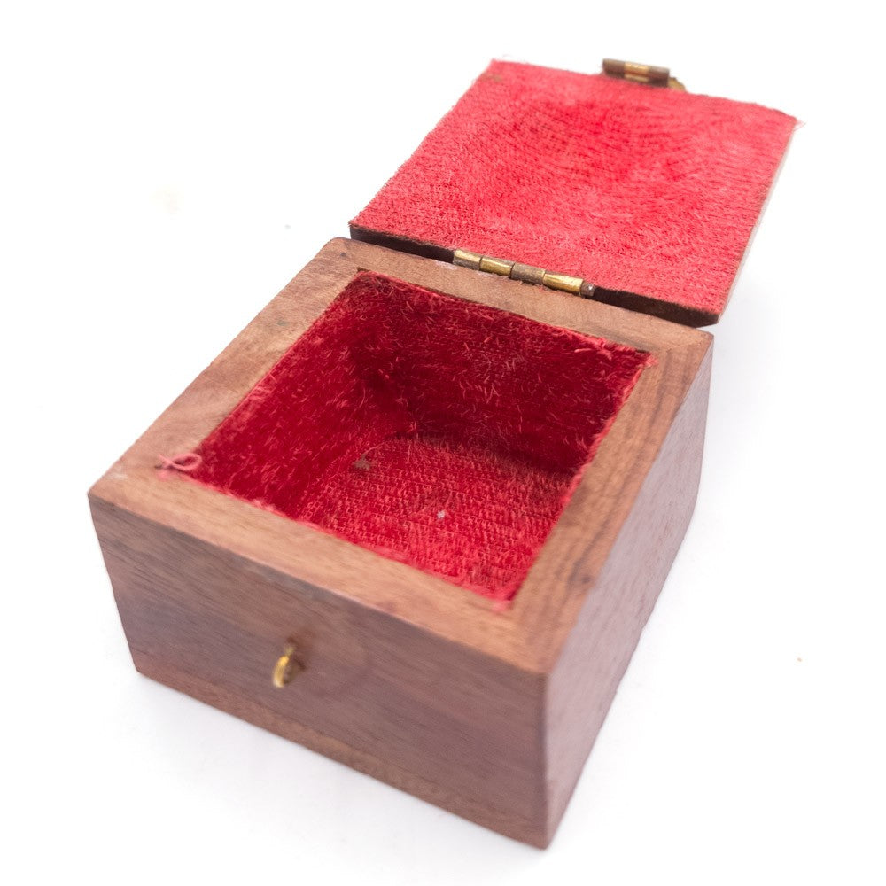 Cajita Pastillero Madera Artesanía India con terciopelo Modelo Khashabun 4