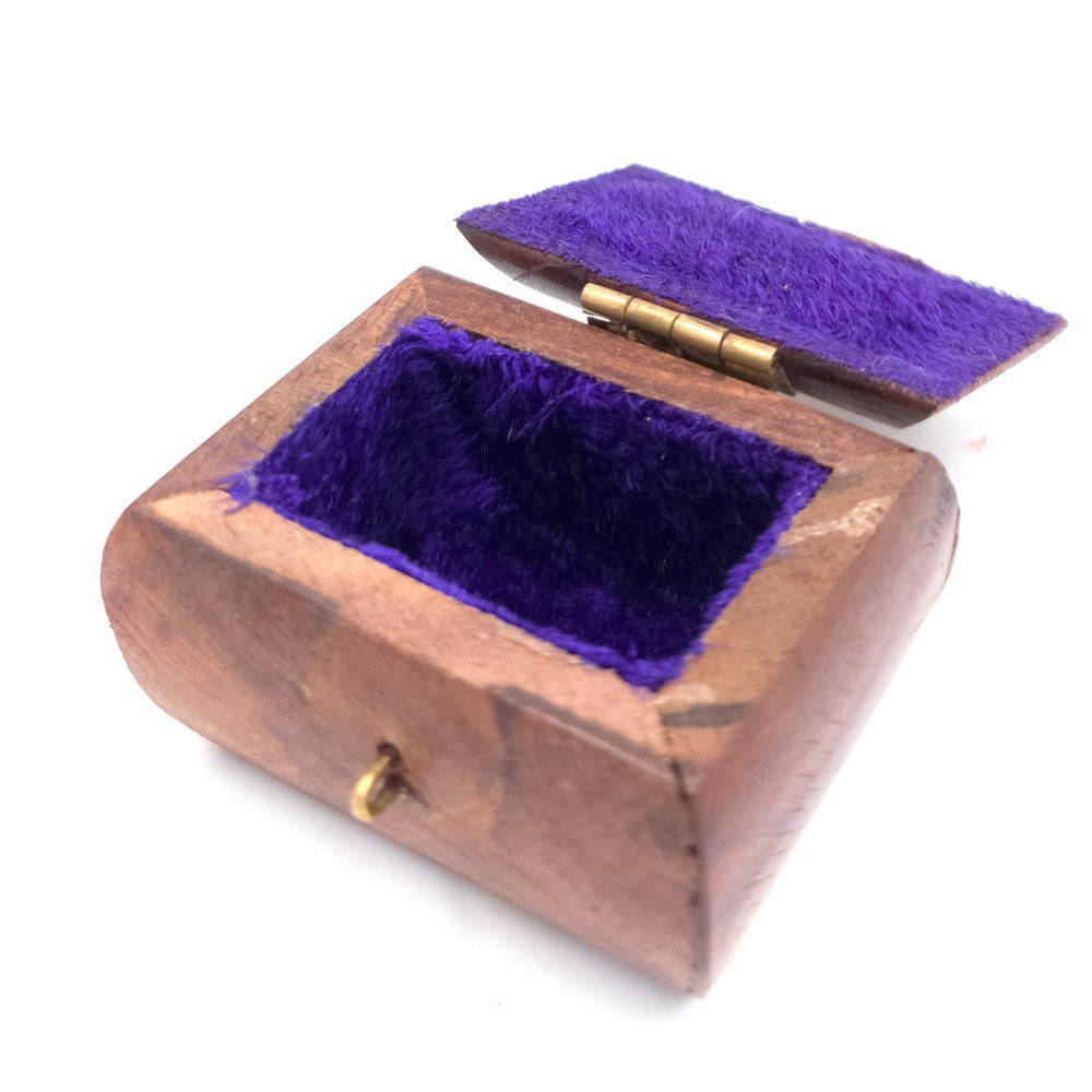 Cajita Pastillero Madera Artesanía India con terciopelo Modelo Khashabun 5