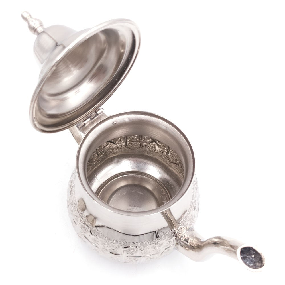 Tetera Moruna Alpaca Repujada Artesanía Marroquí - Modelo Magreb aadi