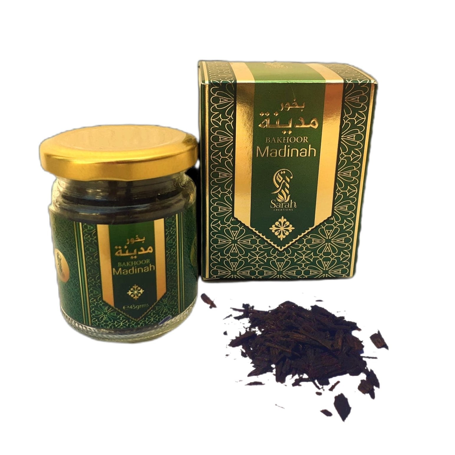 Incienso para quemar árabe Bakhoor Madinah 45gr Sarah Creation