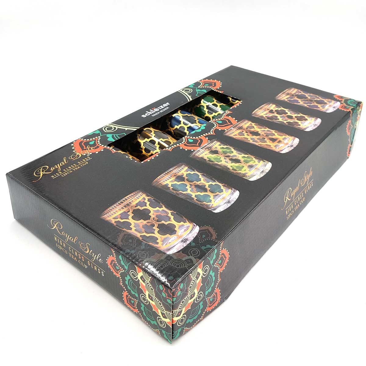 Juego 12 Vasos te Moruno Grandes - Decoración Andalusí - Modelo Genralife 180ml