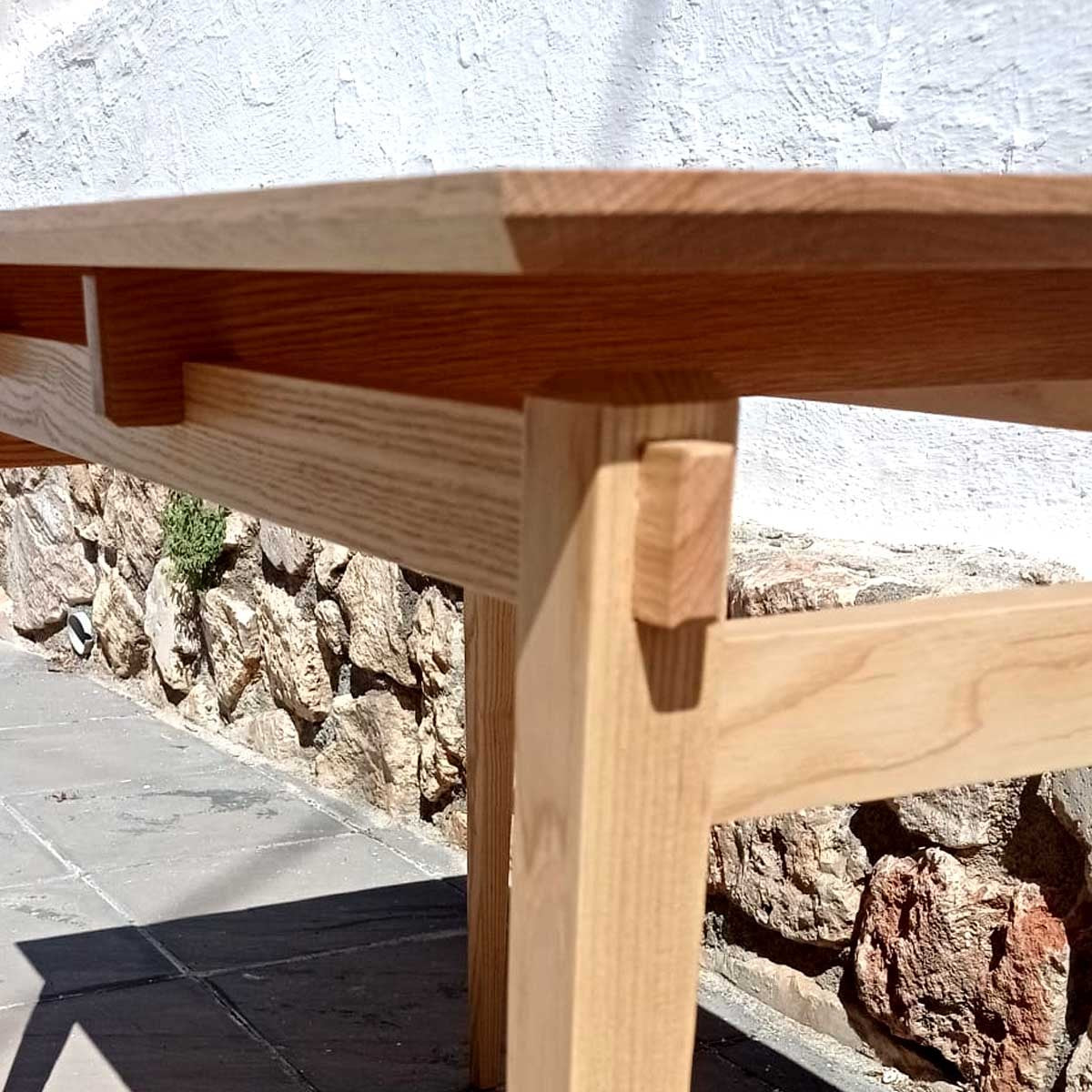 Mesa Madera Roble Estilo Japonesa Tablero Flotante 110×61x73,5cm