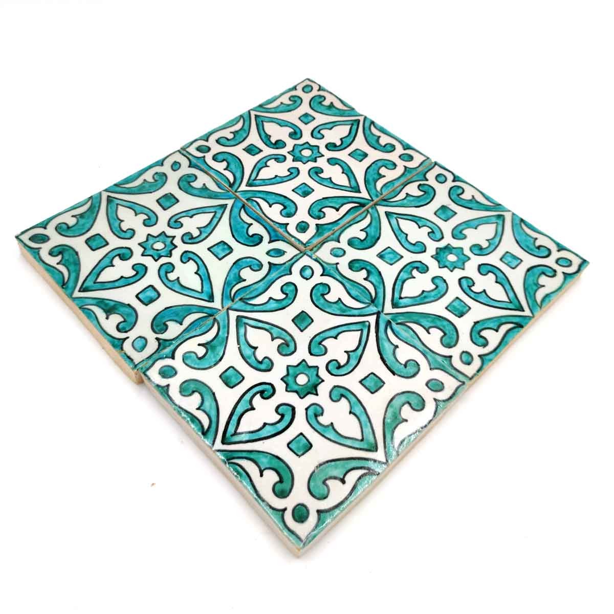 Azulejo Andalusí Zellige Mosaico Nazari 15x15 cm - Artesanal - Modelo 92
