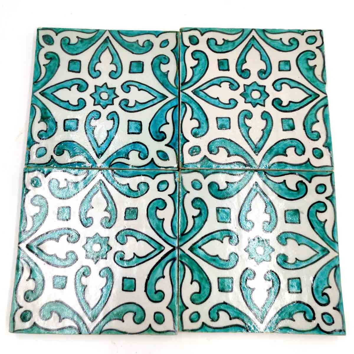 Azulejo Andalusí Zellige Mosaico Nazari 15x15 cm - Artesanal - Modelo 92