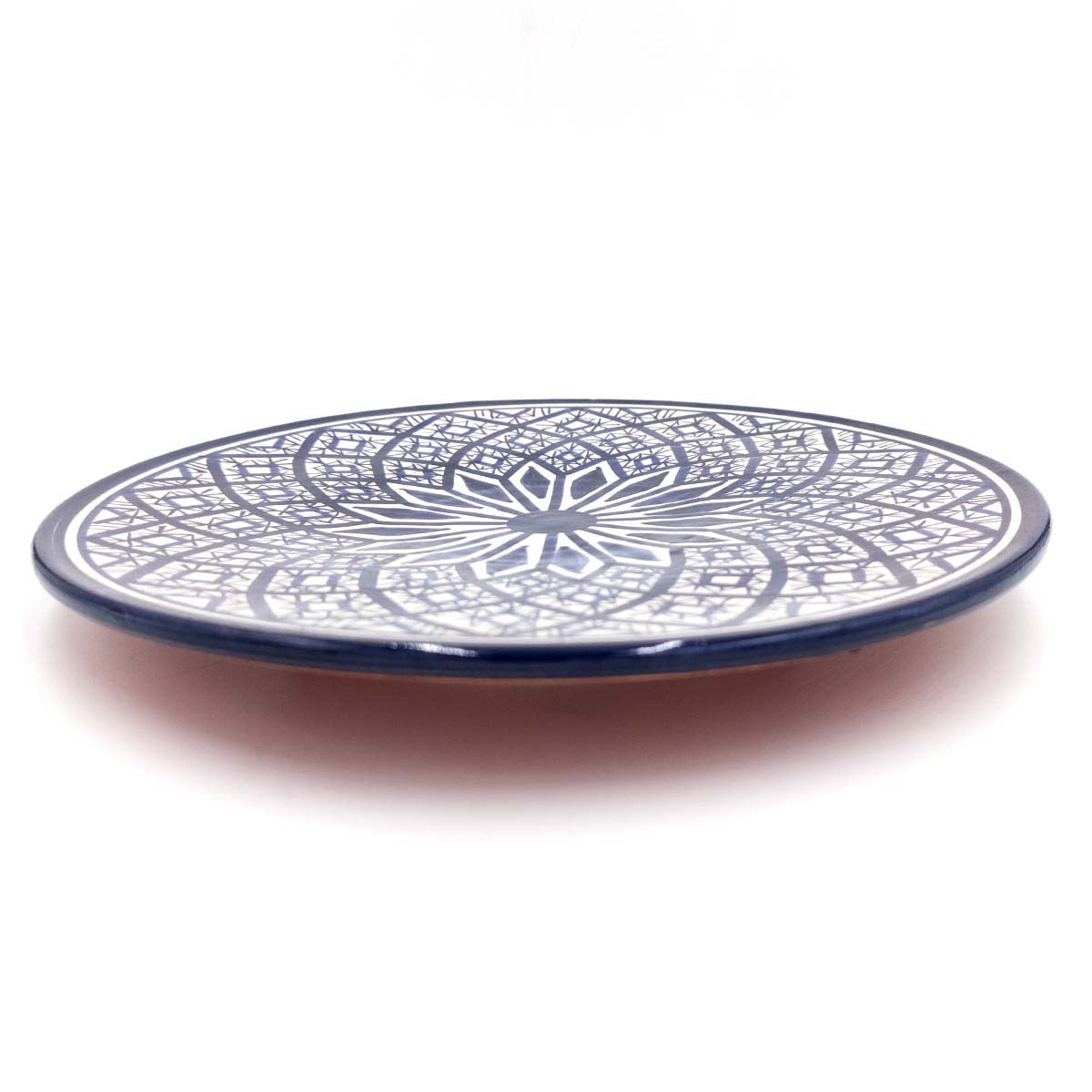 Plato Trinchero Pizzero Artesanal de Asfi Pintado a Mano Diseños Geométricos de Alandalus