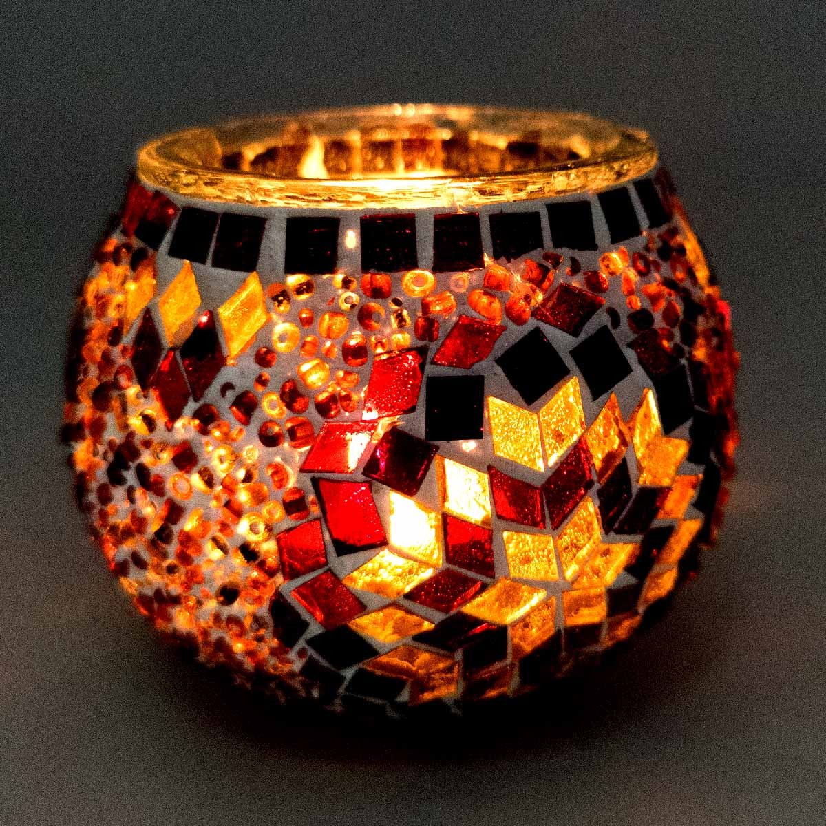 Porta velas Cristal Detalles Incrustados Artesanía Turca Decoración Otomana Tamaño Nº 2