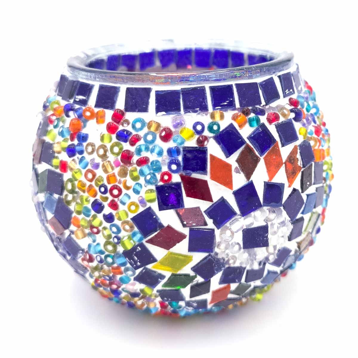 Porta velas Cristal Detalles Incrustados Artesanía Turca Decoración Otomana Tamaño Nº 2