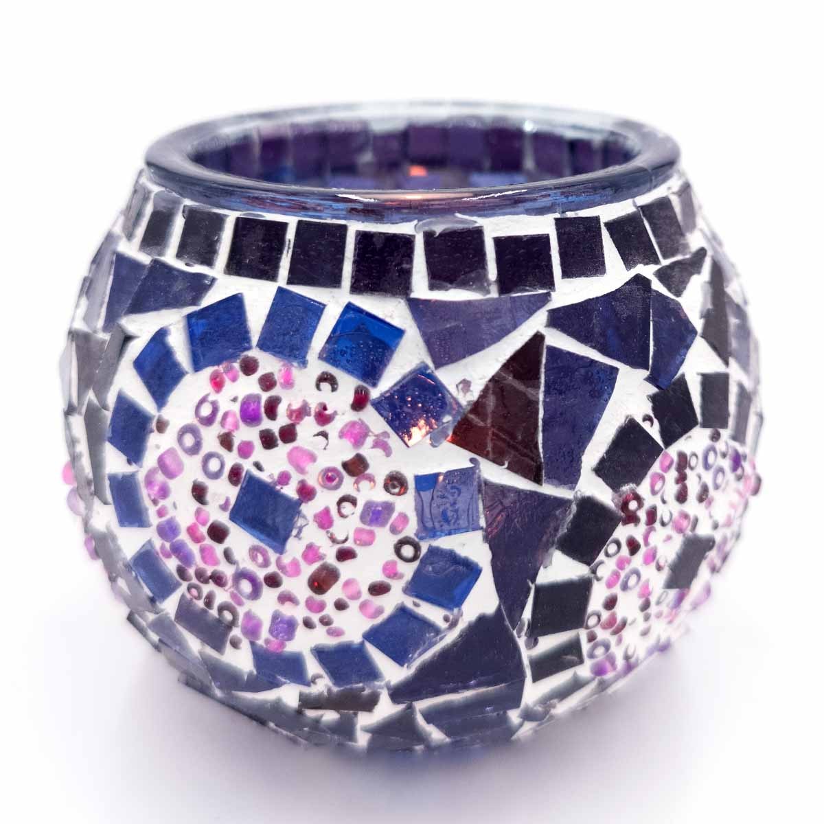 Porta velas Cristal Detalles Incrustados Artesanía Turca Decoración Otomana Tamaño Nº 2