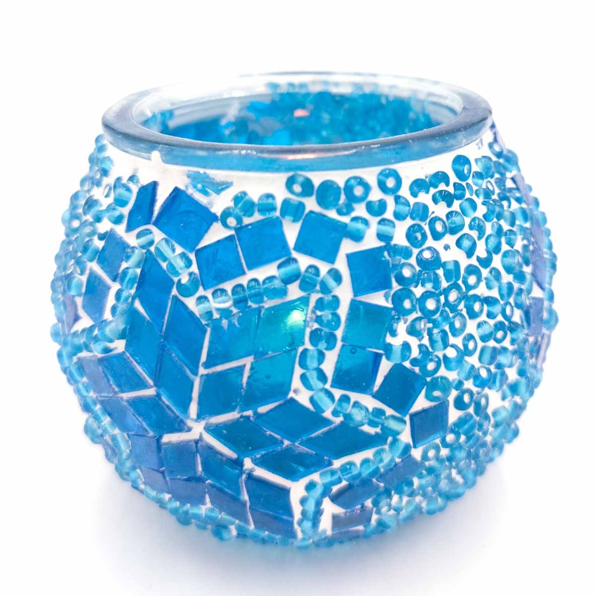 Porta velas Cristal Detalles Incrustados Artesanía Turca Decoración Otomana Tamaño Nº 2