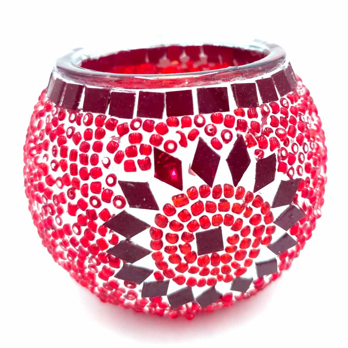 Porta velas Cristal Detalles Incrustados Artesanía Turca Decoración Otomana Tamaño Nº 2