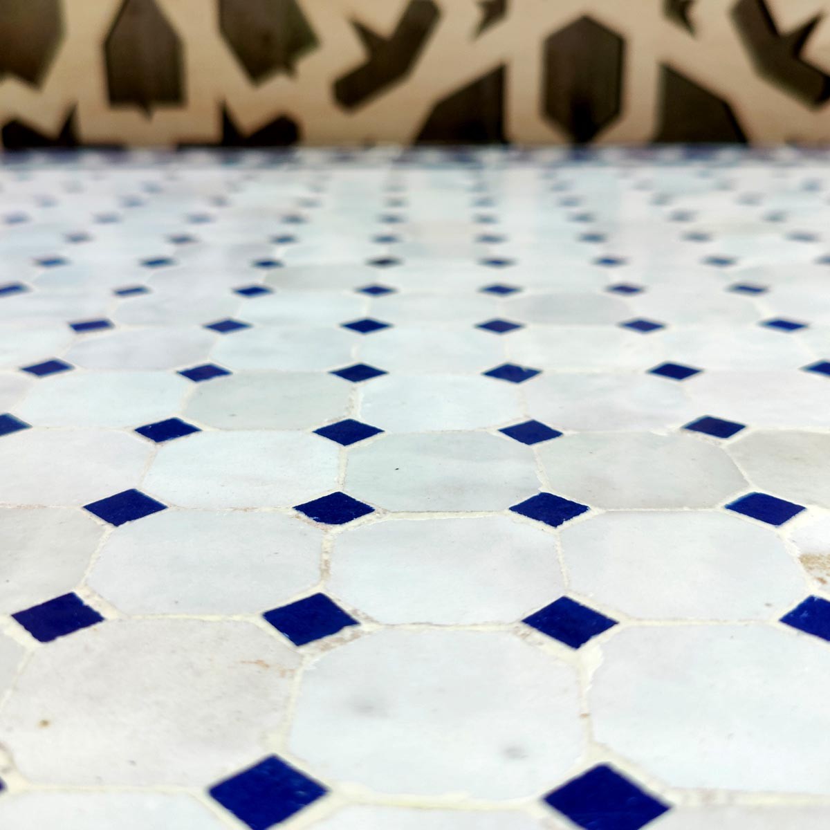 Mesa Mosaico Exterior Jardin Terraza Baja Chill out Artesanía marroquí Decoración Hogar Andalusí Modelo Aadi Zarka