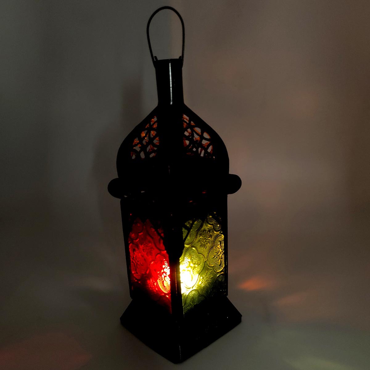 Farolillo porta Velas Sobre Mesa - Decoración Marroquí - Multicolor - Modelo Arkan Murabba