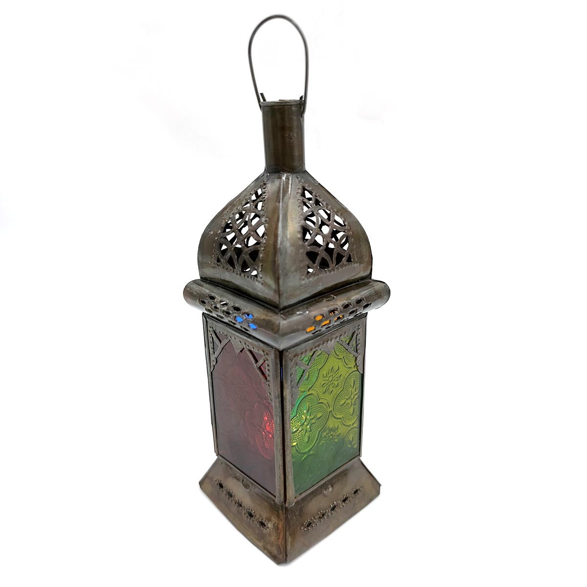 Farolillo porta Velas Sobre Mesa - Decoración Marroquí - Multicolor - Modelo Arkan Murabba