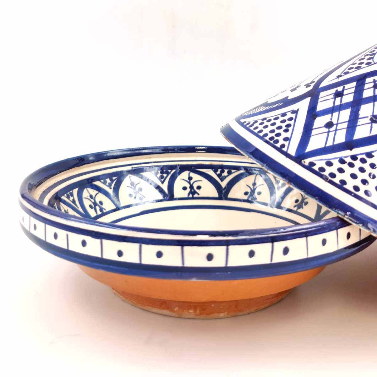 Tajin Marroquí de Cerámica Pintada - Artesanía Asfi Modelo Tetuan Kabir: ¡Auténtico y Exquisito!