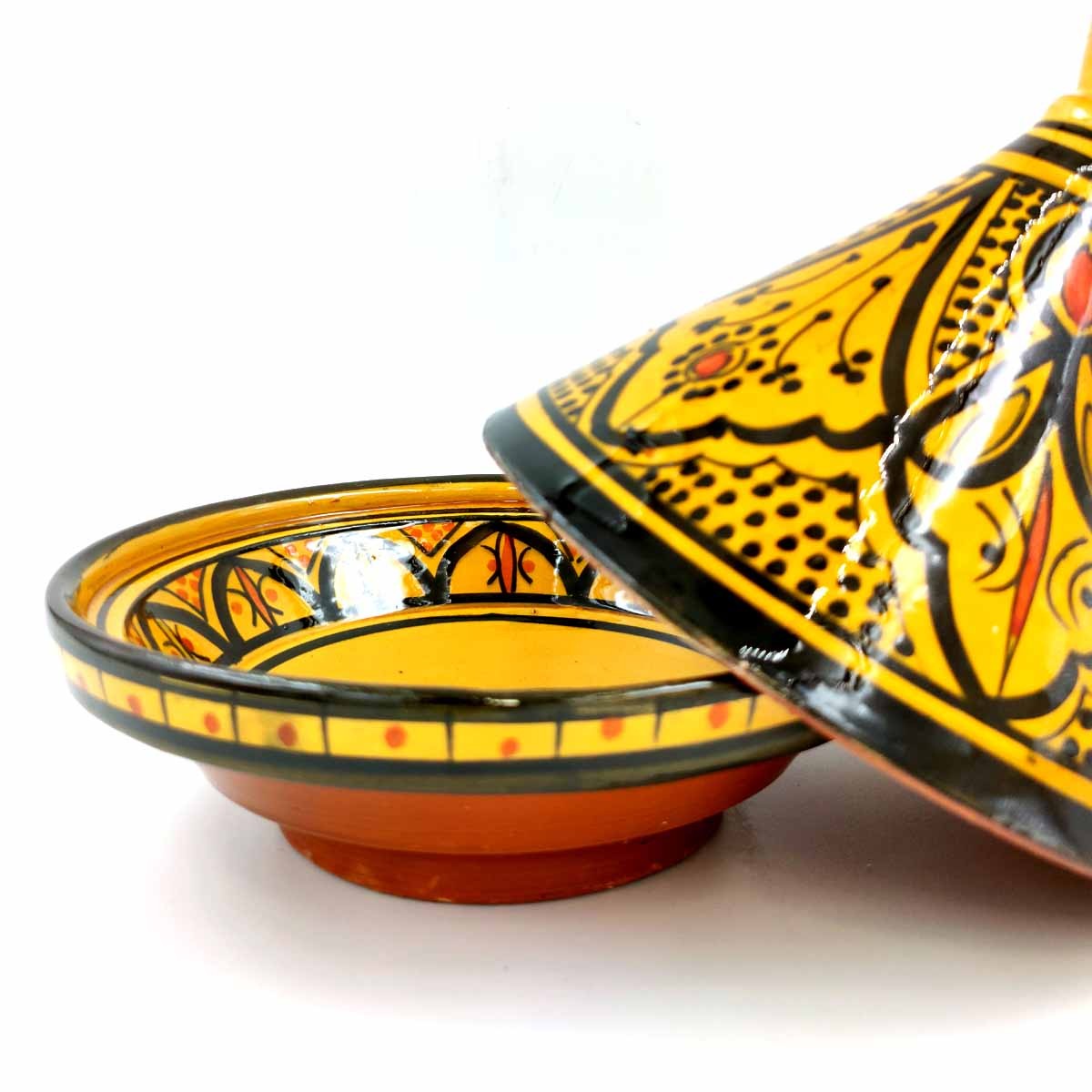 Tajin Marroquí de Cerámica Pintada - Artesanía Asfi Modelo Tetuan Kabir: ¡Auténtico y Exquisito!