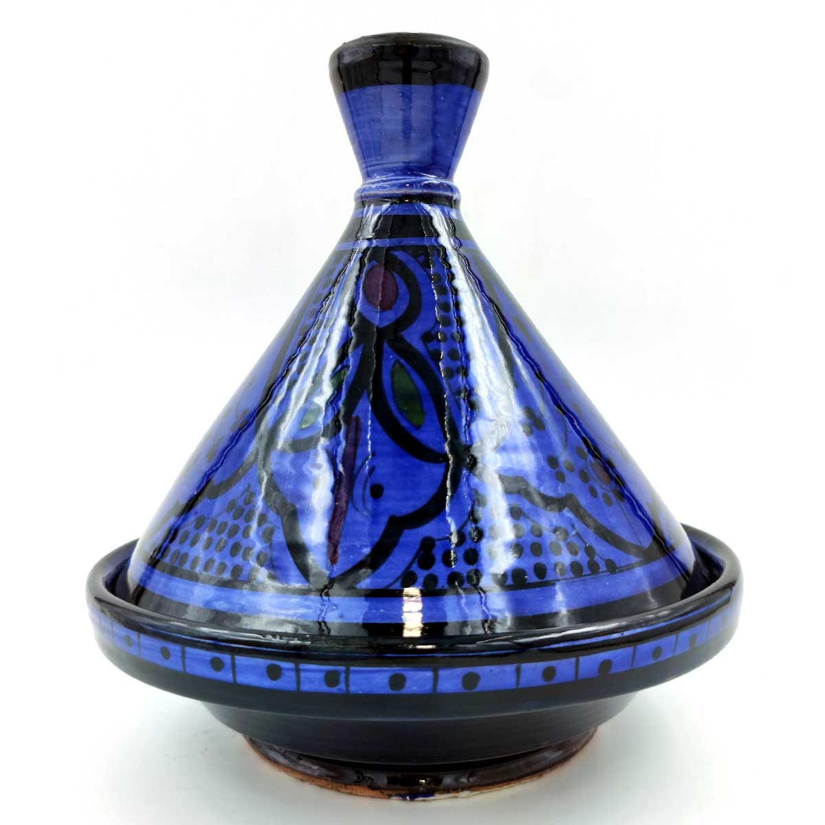 Tajin Marroquí de Cerámica Pintada - Artesanía Asfi Modelo Tetuan Kabir: ¡Auténtico y Exquisito!