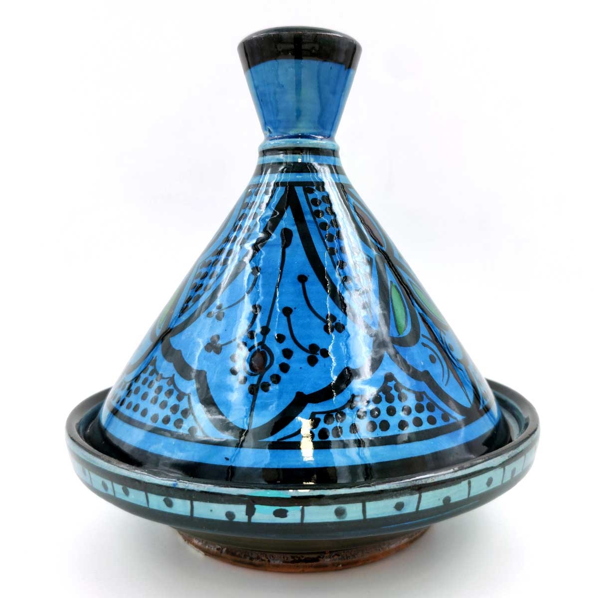 Tajin Marroquí de Cerámica Pintada - Artesanía Asfi Modelo Tetuan Kabir: ¡Auténtico y Exquisito!