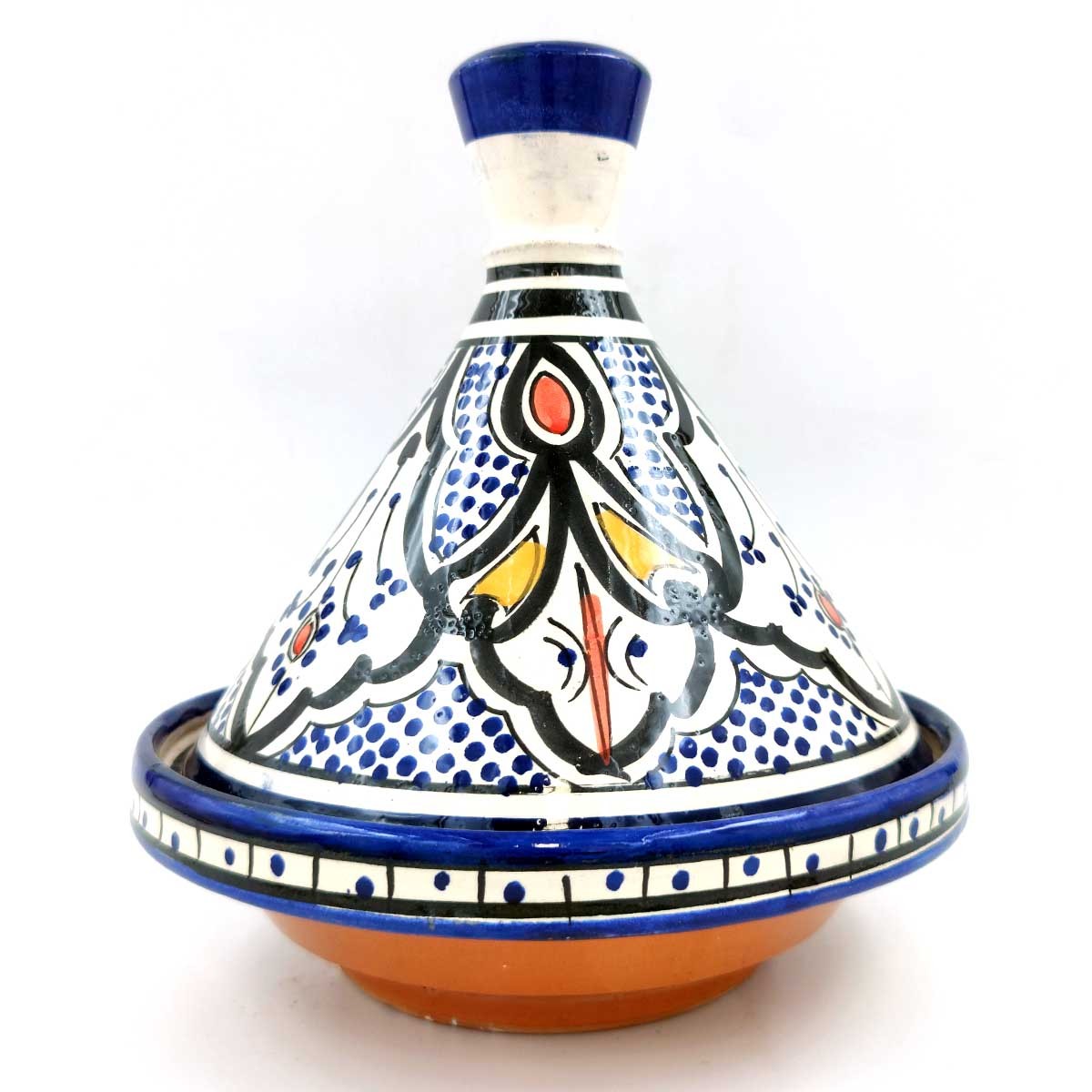 Tajin Marroquí de Cerámica Pintada - Artesanía Asfi Modelo Tetuan Kabir: ¡Auténtico y Exquisito!