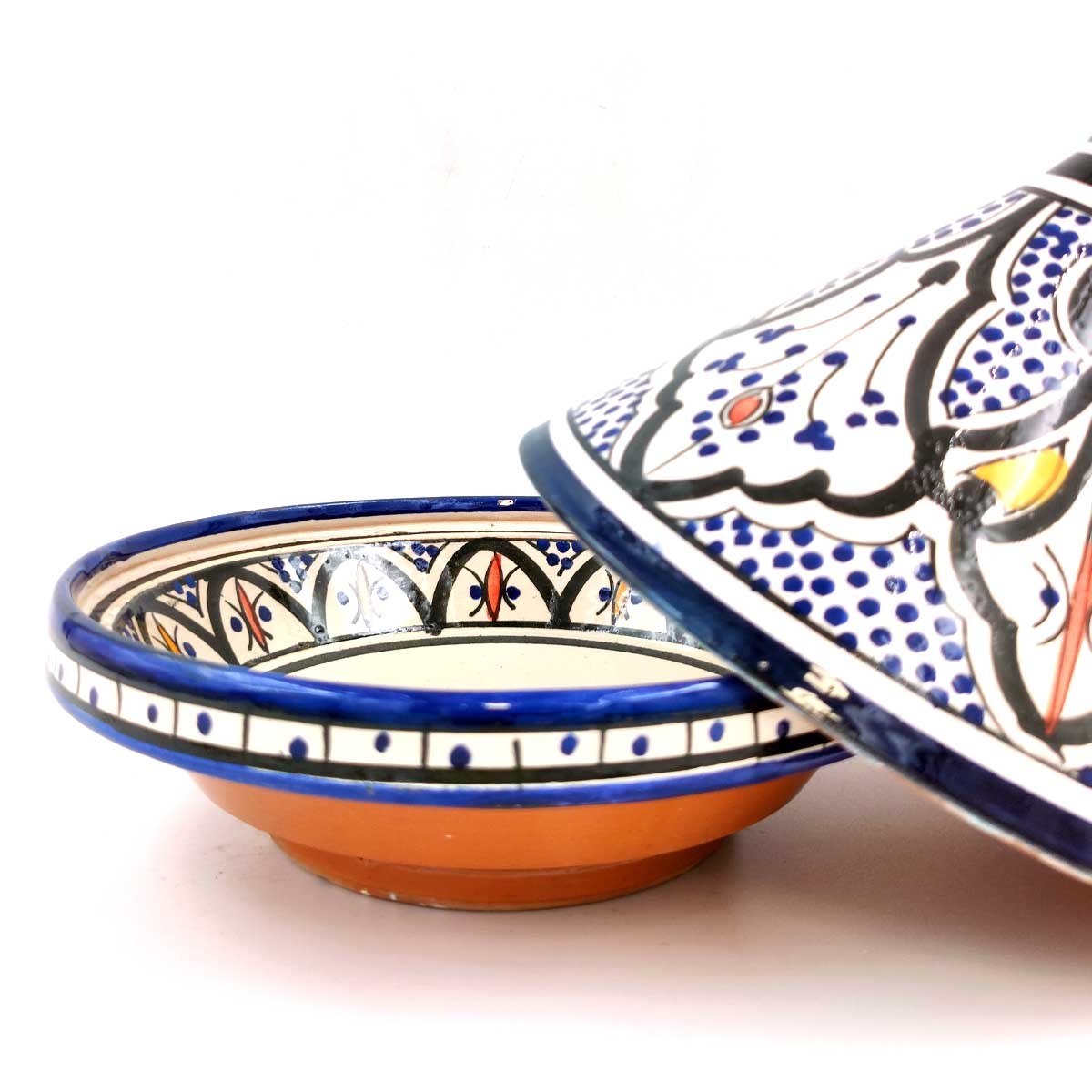 Tajin Marroquí de Cerámica Pintada - Artesanía Asfi Modelo Tetuan Kabir: ¡Auténtico y Exquisito!