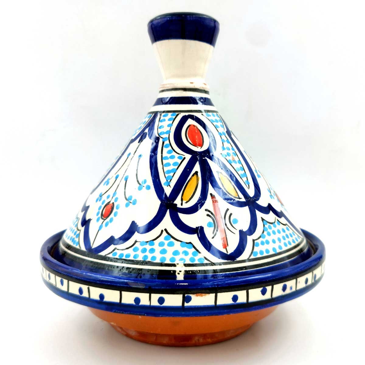 Tajin Marroquí de Cerámica Pintada - Artesanía Asfi Modelo Tetuan Kabir: ¡Auténtico y Exquisito!