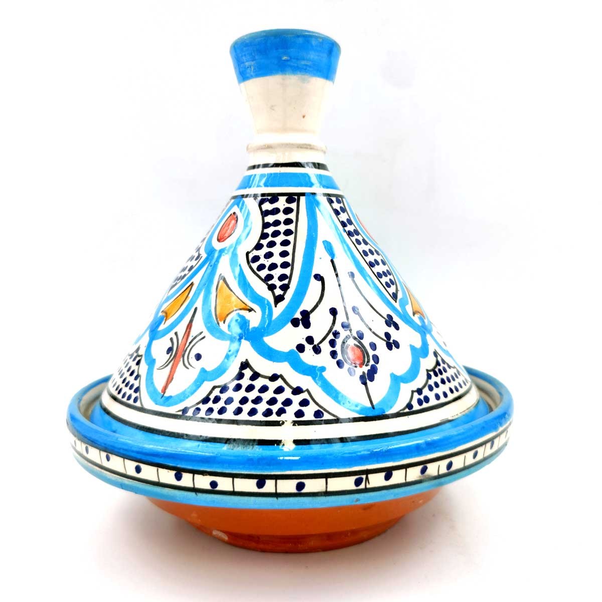 Tajin Marroquí de Cerámica Pintada - Artesanía Asfi Modelo Tetuan Kabir: ¡Auténtico y Exquisito!