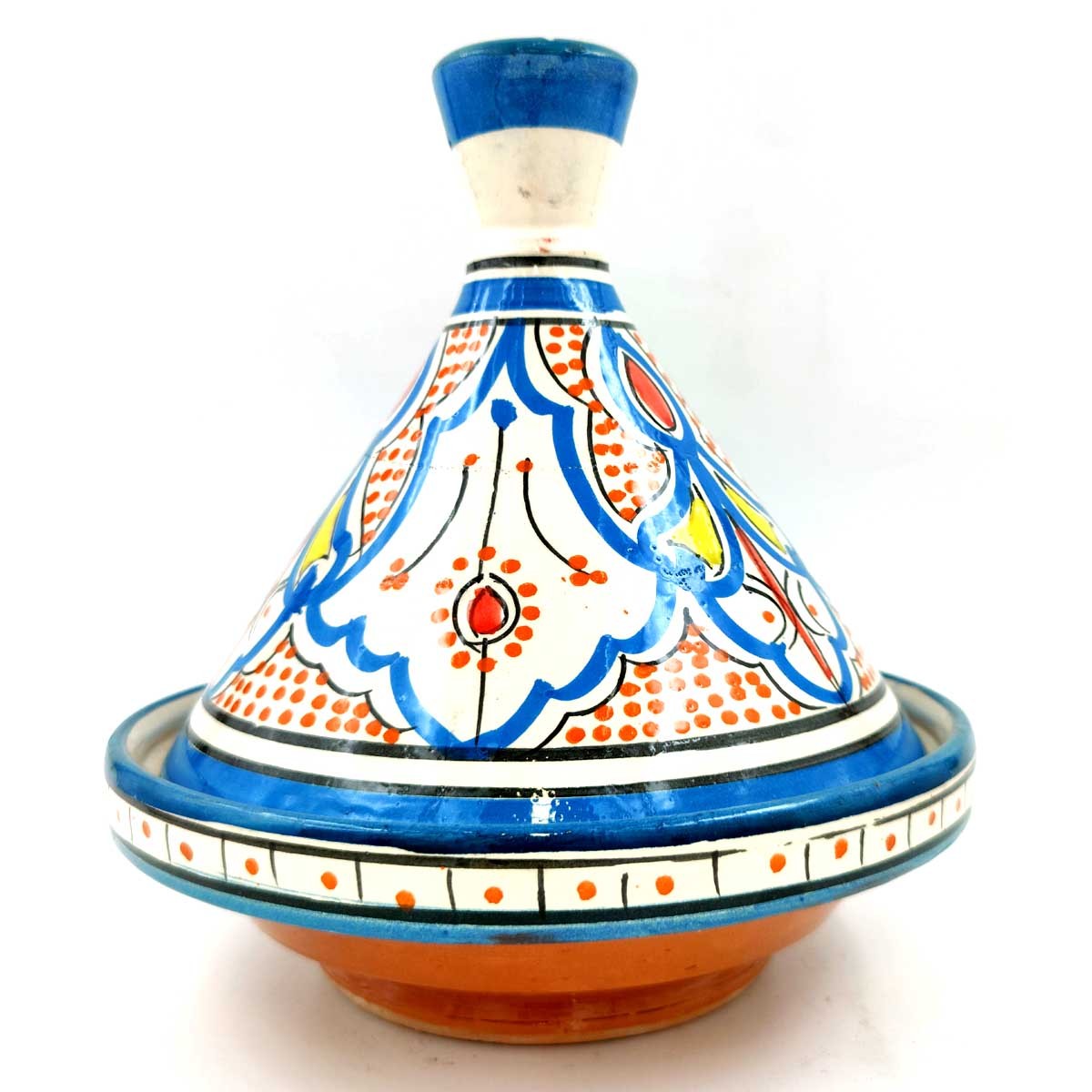 Tajin Marroquí de Cerámica Pintada - Artesanía Asfi Modelo Tetuan Kabir: ¡Auténtico y Exquisito!