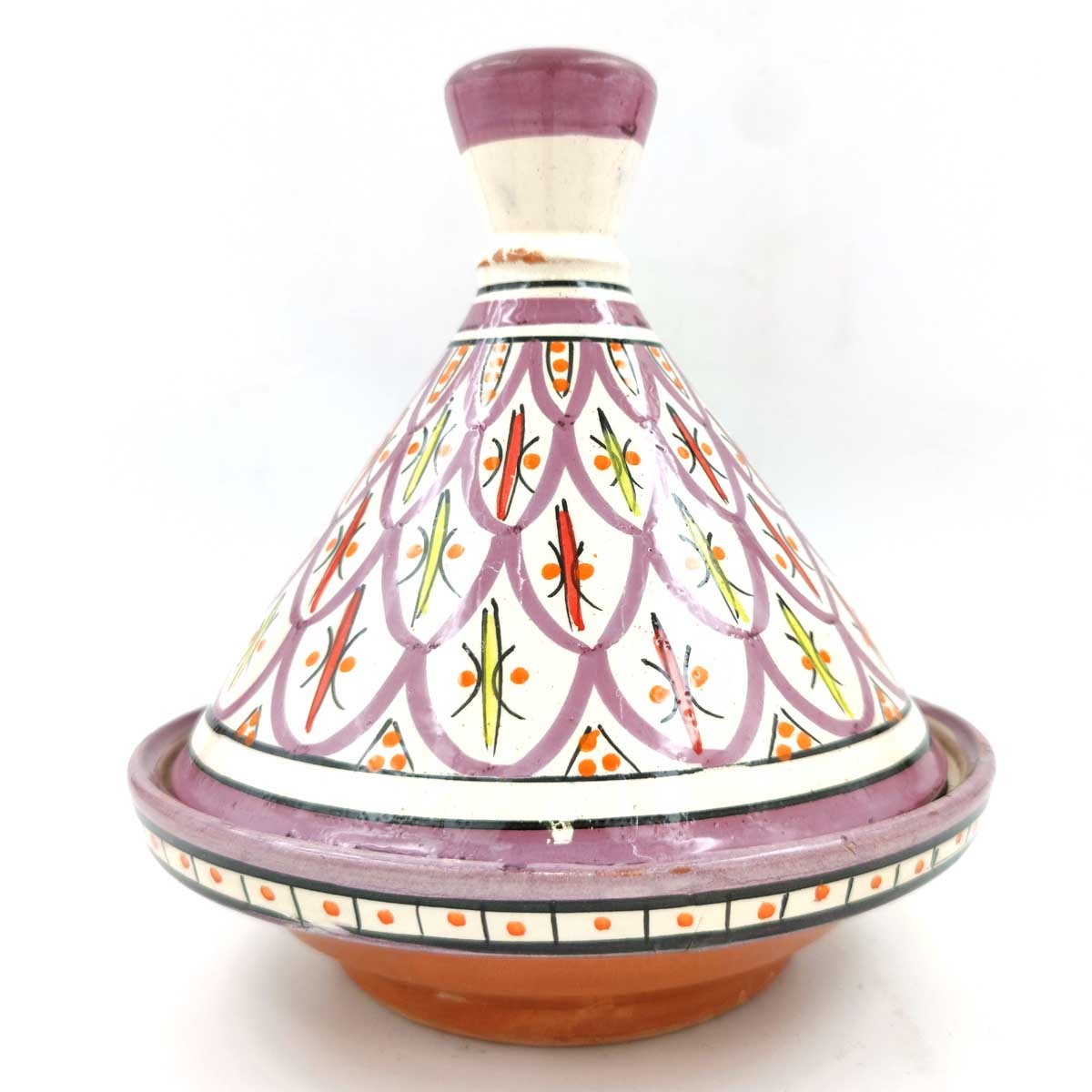 Tajin Marroquí de Cerámica Pintada - Artesanía Asfi Modelo Tetuan Kabir: ¡Auténtico y Exquisito!