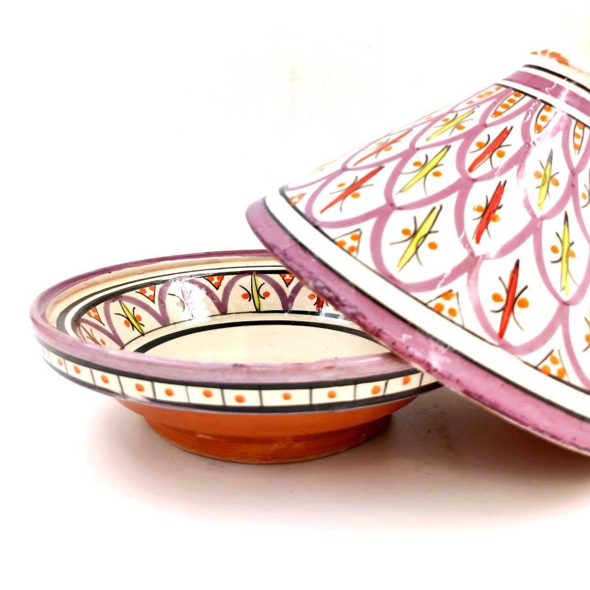 Tajin Marroquí de Cerámica Pintada - Artesanía Asfi Modelo Tetuan Kabir: ¡Auténtico y Exquisito!