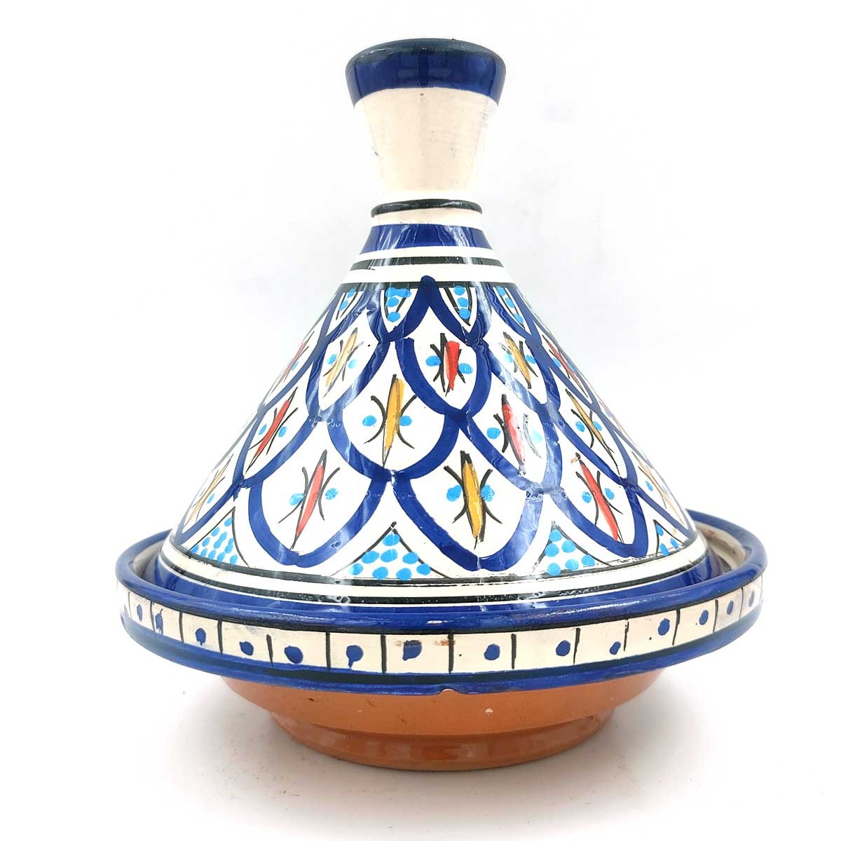 Tajin Marroquí de Cerámica Pintada - Artesanía Asfi Modelo Tetuan Kabir: ¡Auténtico y Exquisito!