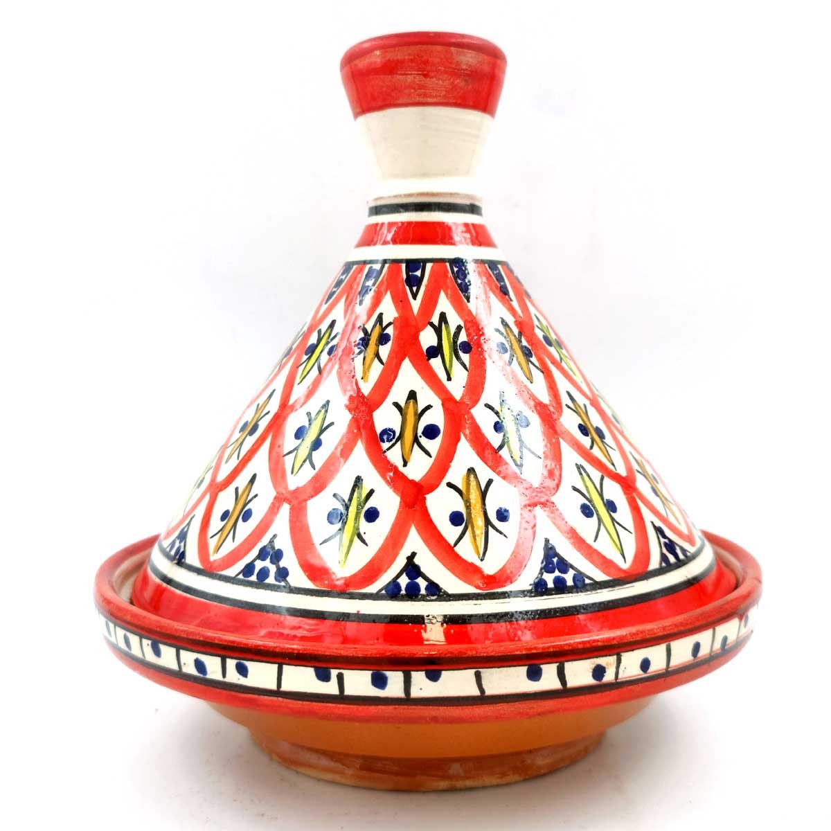 Tajin Marroquí de Cerámica Pintada - Artesanía Asfi Modelo Tetuan Kabir: ¡Auténtico y Exquisito!