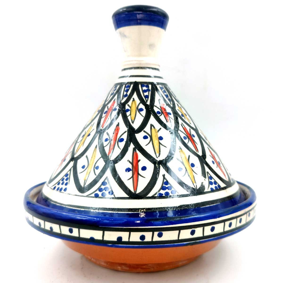 Tajin Marroquí de Cerámica Pintada - Artesanía Asfi Modelo Tetuan Kabir: ¡Auténtico y Exquisito!