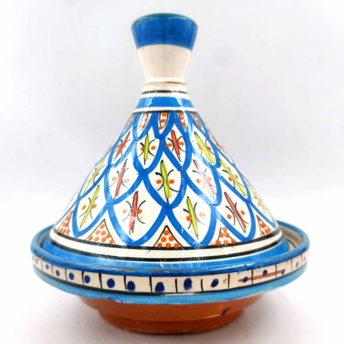 Tajin Marroquí de Cerámica Pintada - Artesanía Asfi Modelo Tetuan Kabir: ¡Auténtico y Exquisito!