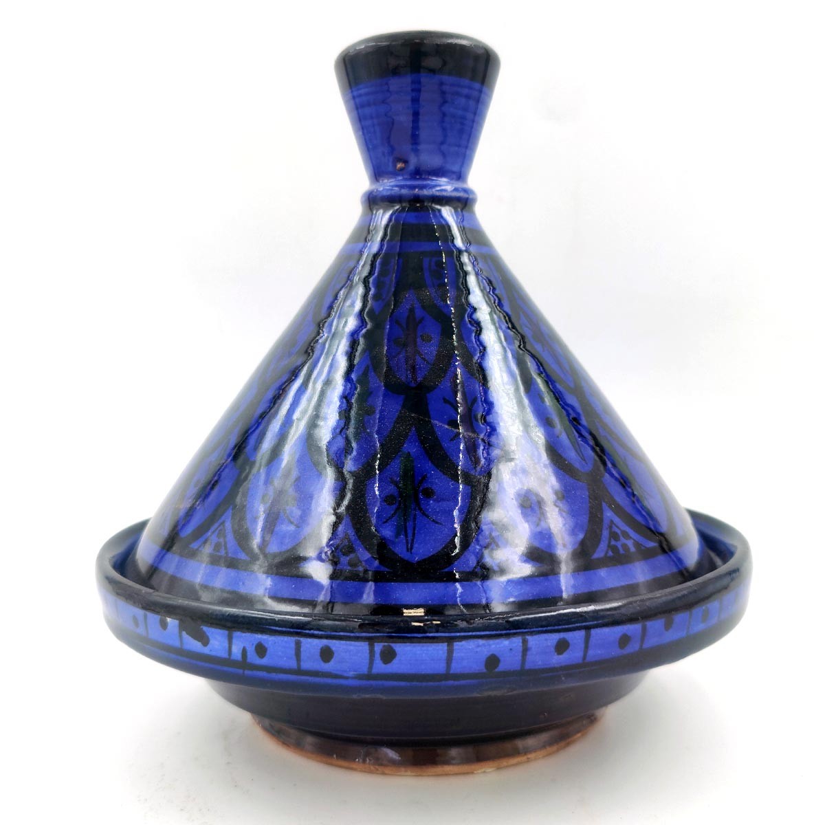 Tajin Marroquí de Cerámica Pintada - Artesanía Asfi Modelo Tetuan Kabir: ¡Auténtico y Exquisito!