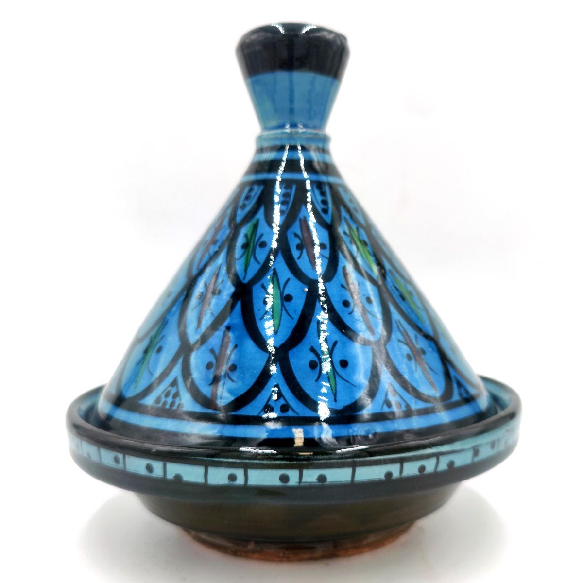 Tajin Marroquí de Cerámica Pintada - Artesanía Asfi Modelo Tetuan Kabir: ¡Auténtico y Exquisito!