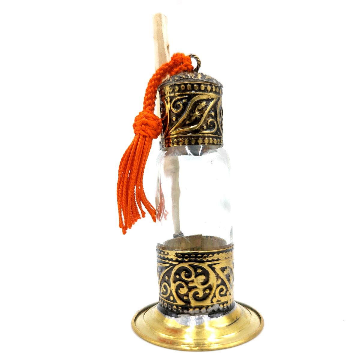 Recipiente aplicador y porta khol - kohl - Cristal y Alpalca Colirio - Palo de Madera (Kujul)