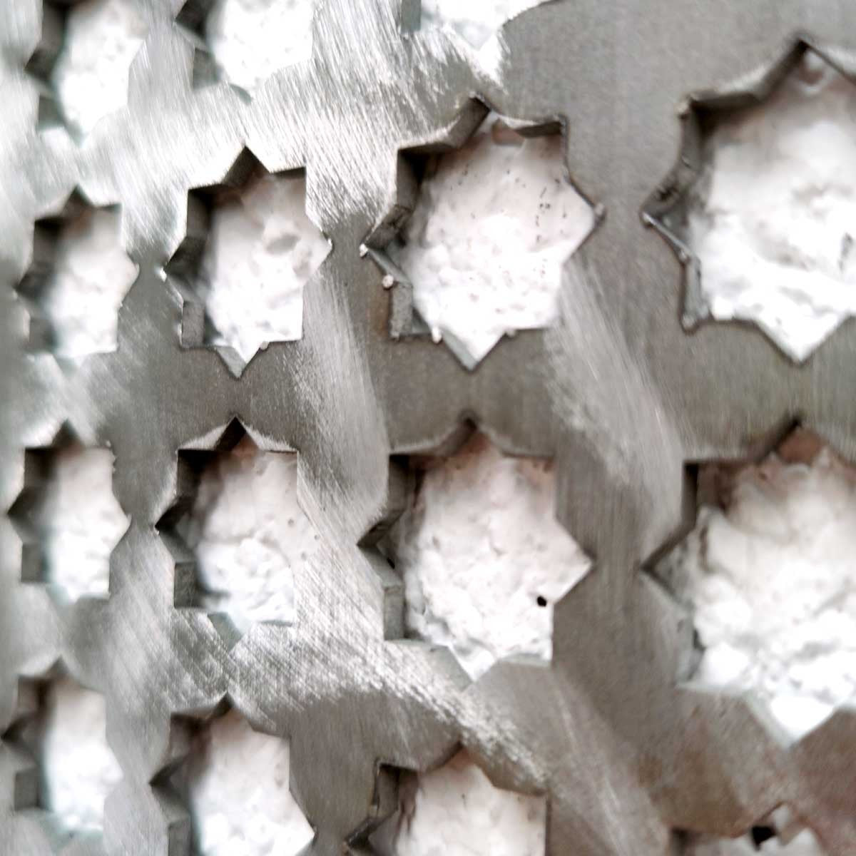 Ventana Árabe - Celosía Metal Árabe Modelo Naafila Abiad - 60 x 34 cm - Metal de 3 mm