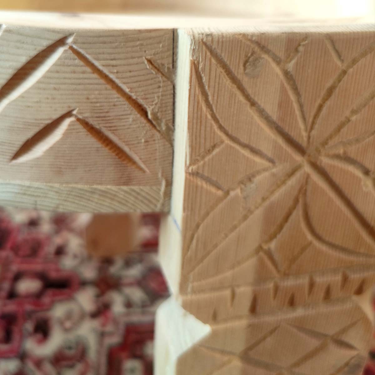 Mesa de Molinillo Chakki Baja Madera Tallada - Modelo Khashab Beldi