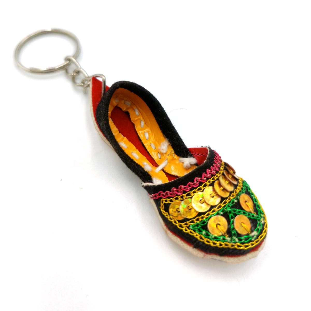 Llavero Artesanal en Forma de Zapato Tradicional Pakistaní - Colores Variados | Recuerdo Exquisito de la Cultura Pakistaní